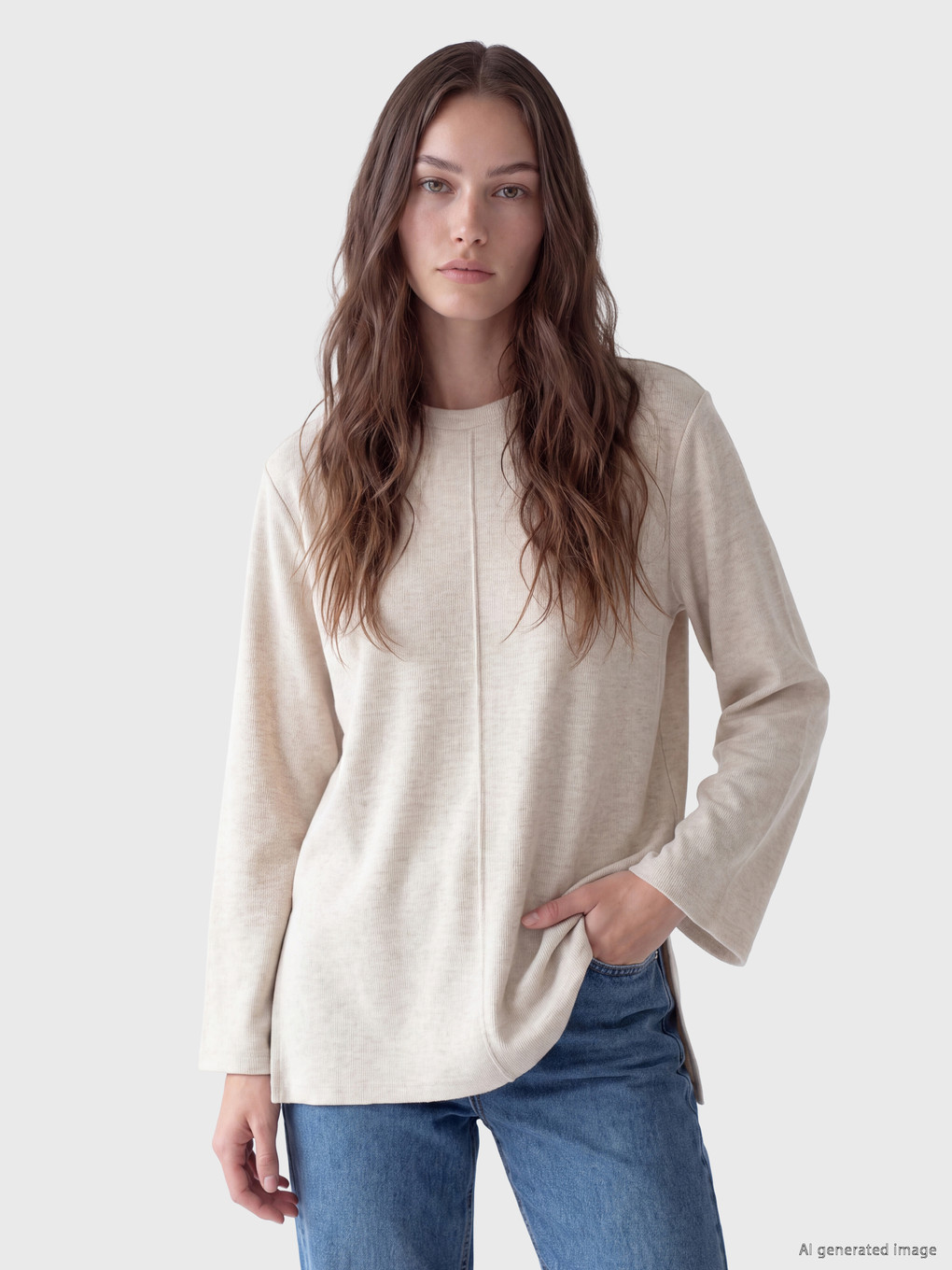 Oversize Kalın Sweatshirt Tunik-1