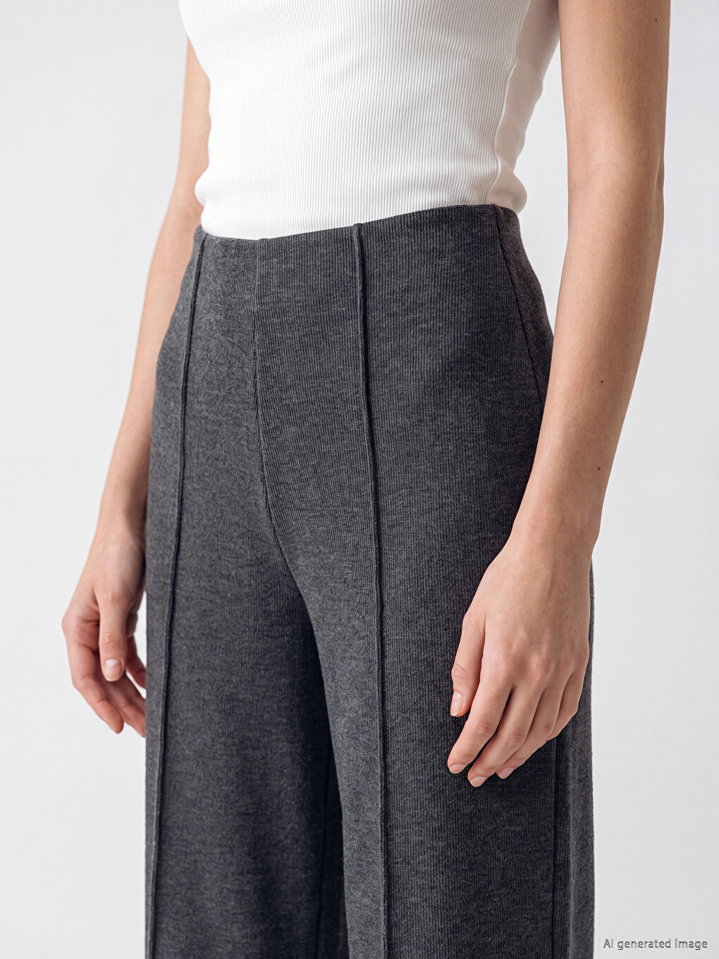 Pantaloni De Trening Largi Cu Detalii Stitch Pentru Femei-2