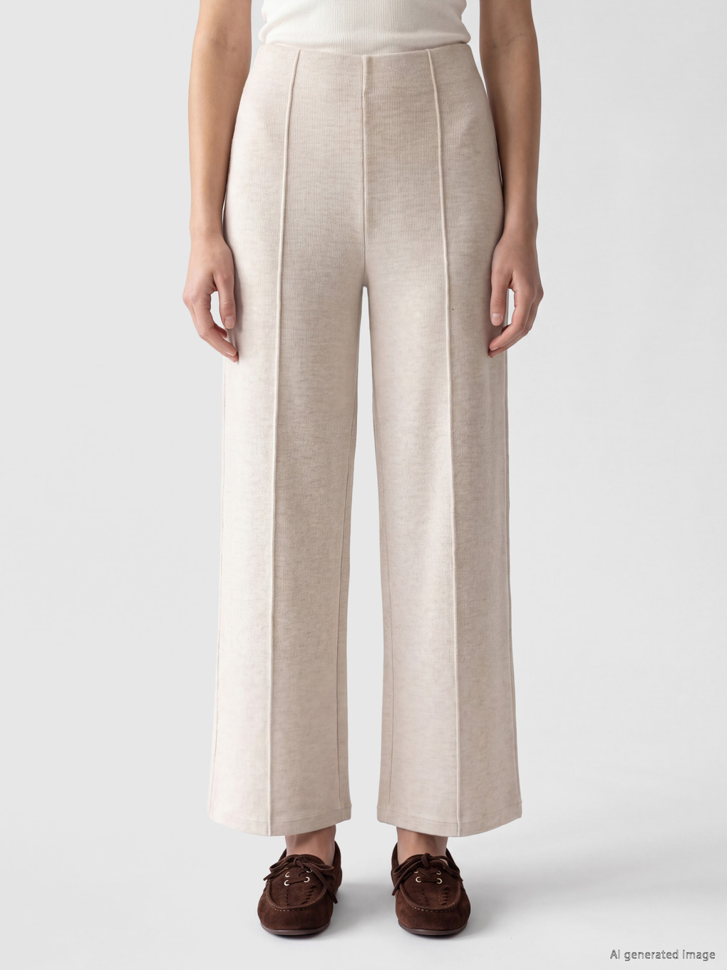Woman Beige Trousers-1