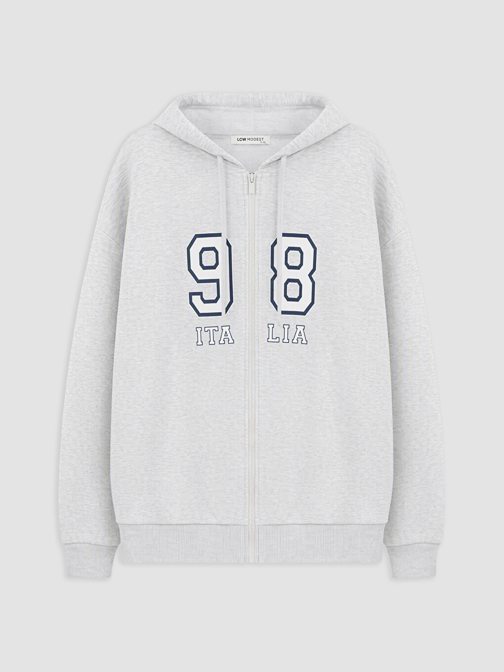 Hooded Printed Women's Thick Zippered Sweatshirt-4