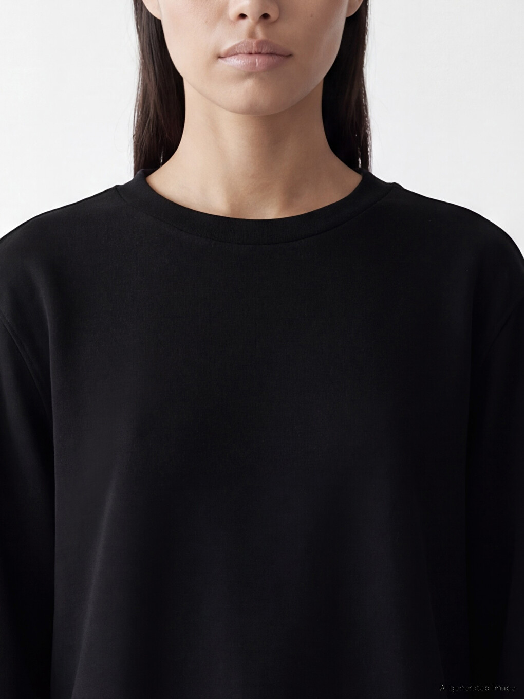 Woman Black Sweatshirt Tunic-2