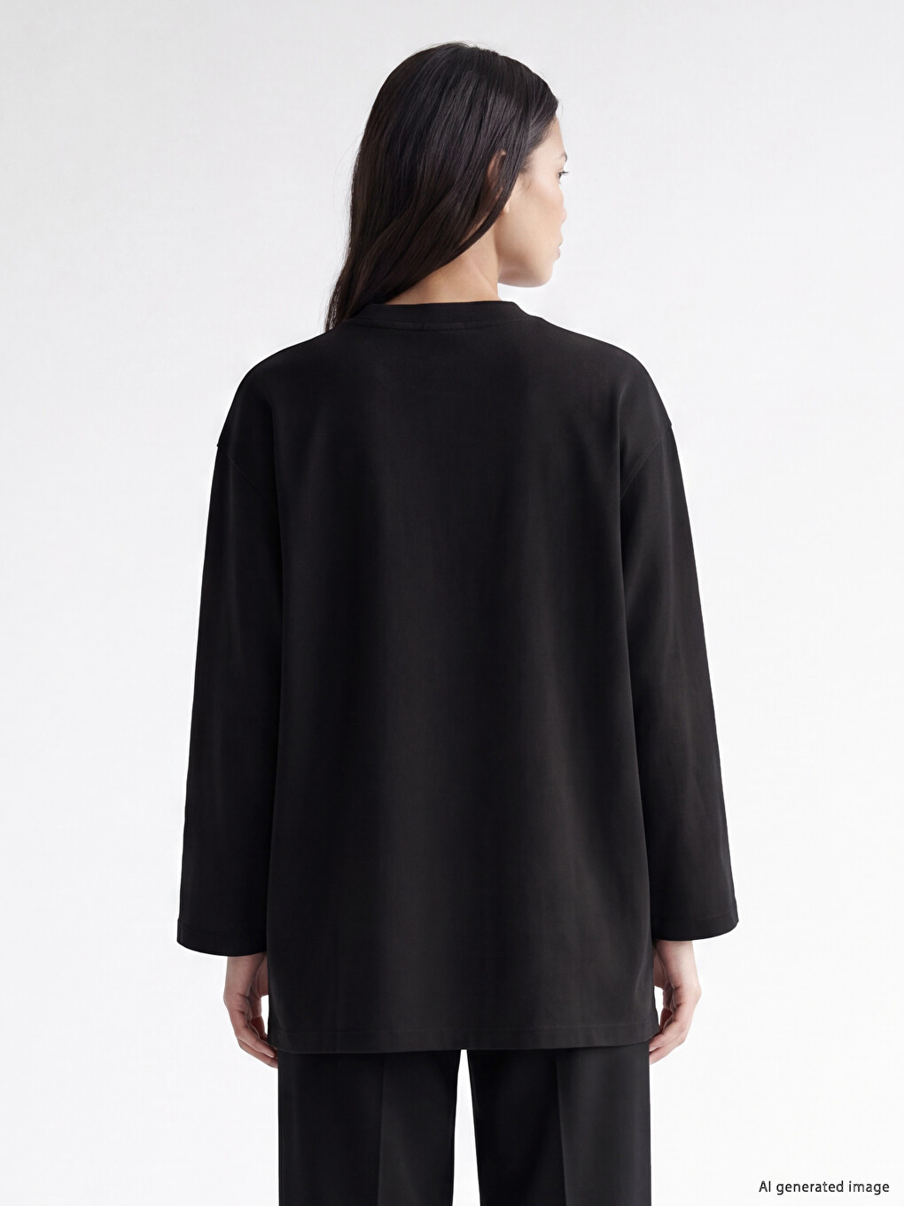 Woman Black Sweatshirt Tunic-3
