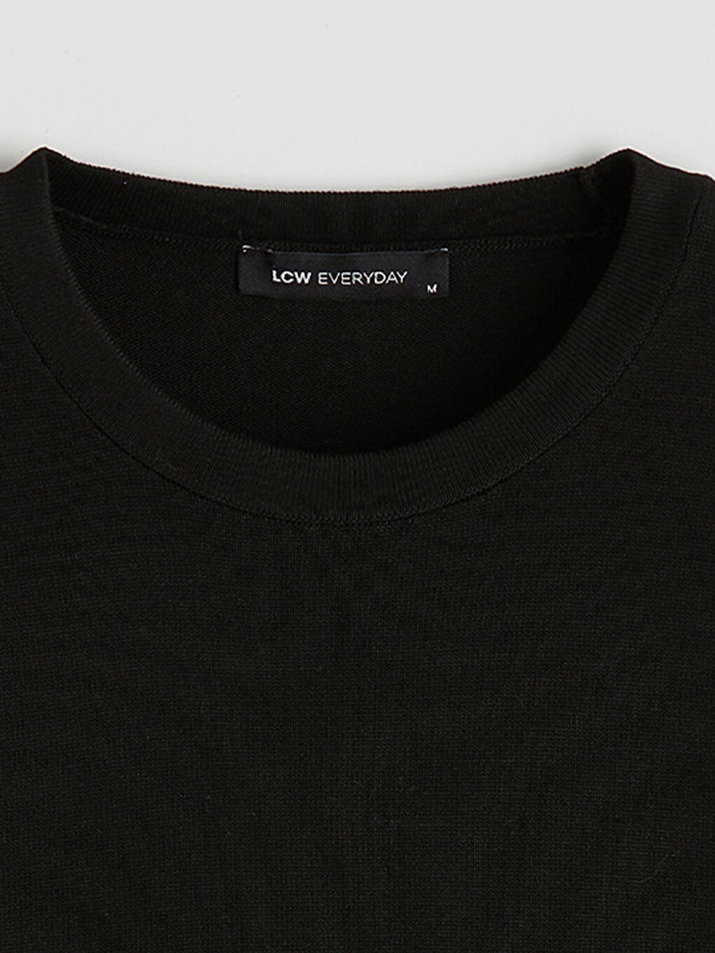 Siyah Bisiklet Yaka Kadın Triko Kazak-4