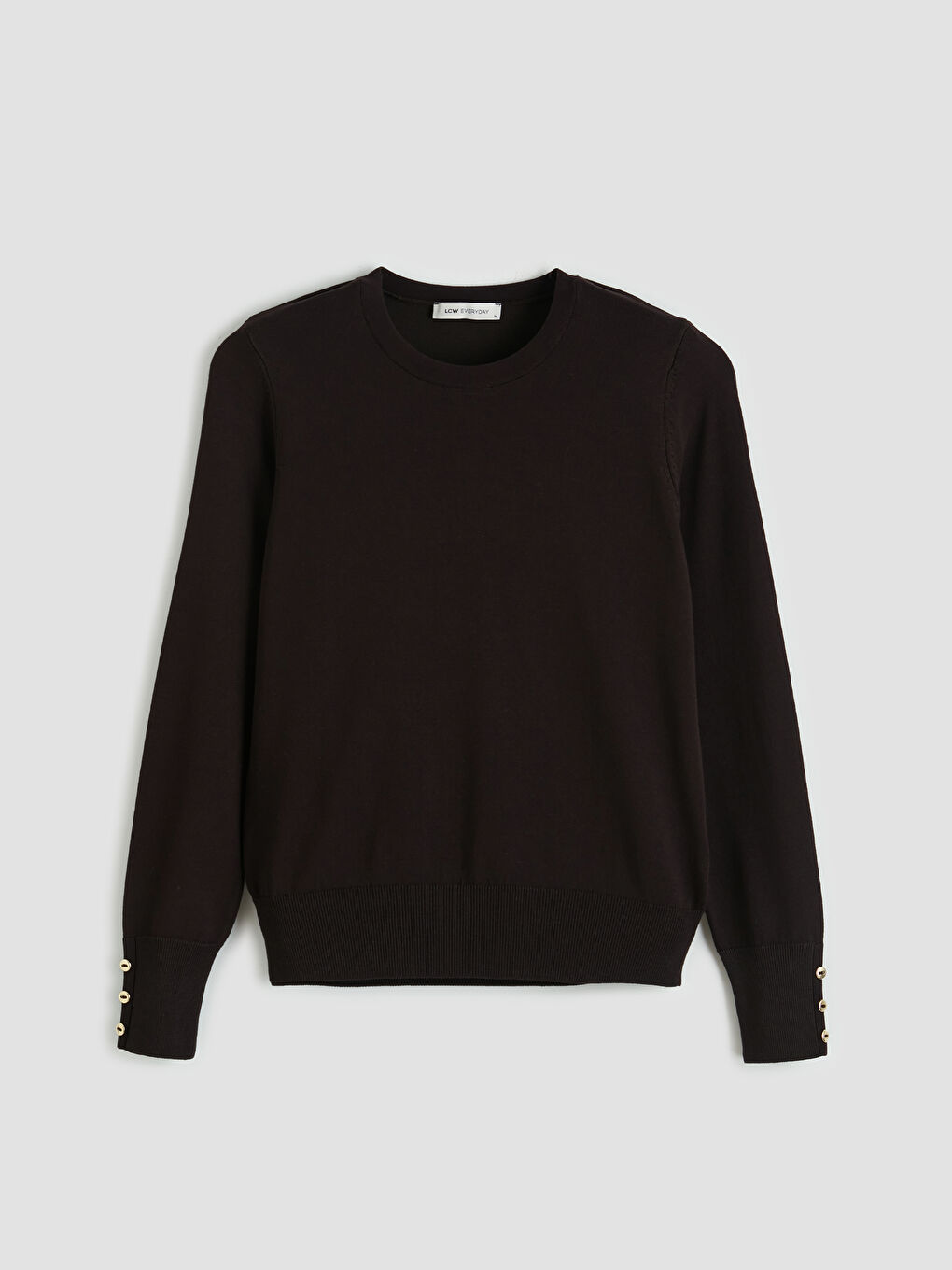 Kahverengi Bisiklet Yaka Kadın Triko Kazak	-4