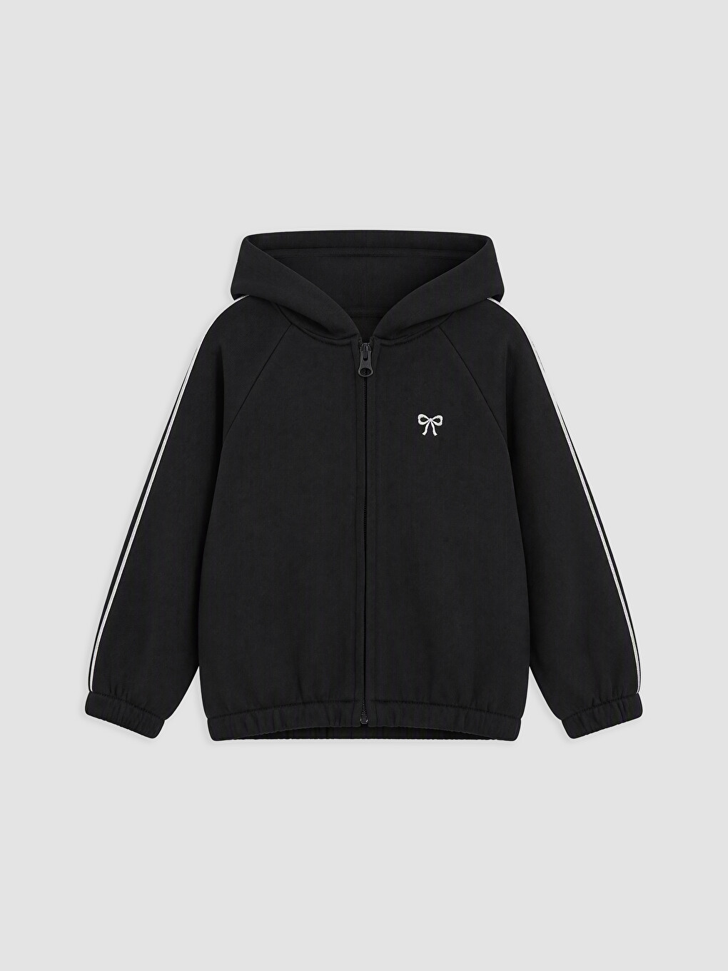 Girl Black Zip-up Sweatshirt
