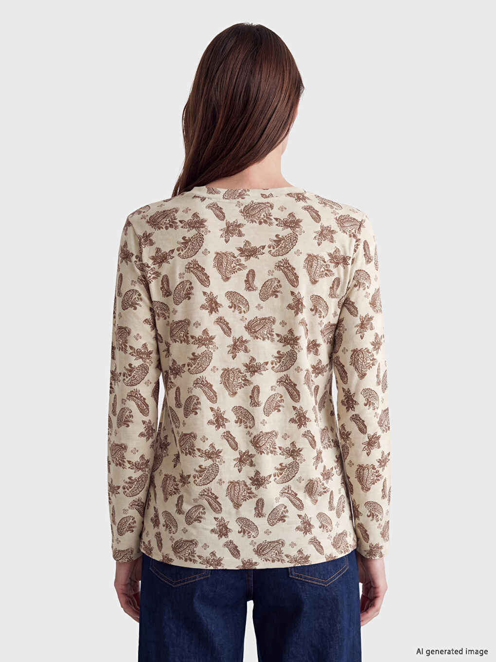 Notch Neck Patterned Blouse-3