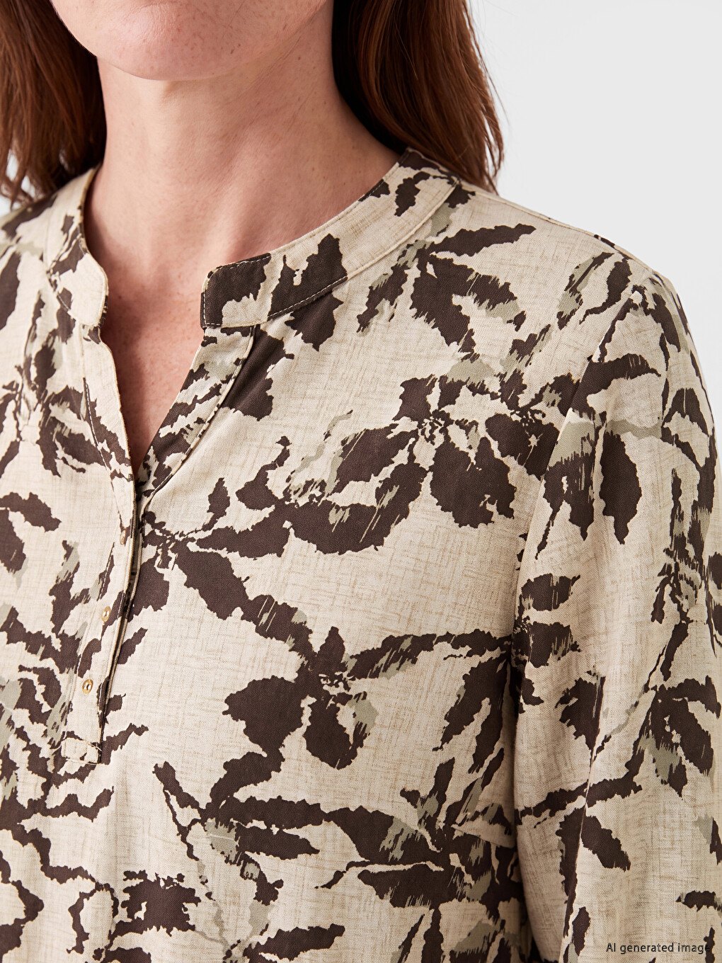 Notch Neck Floral Blouse-2