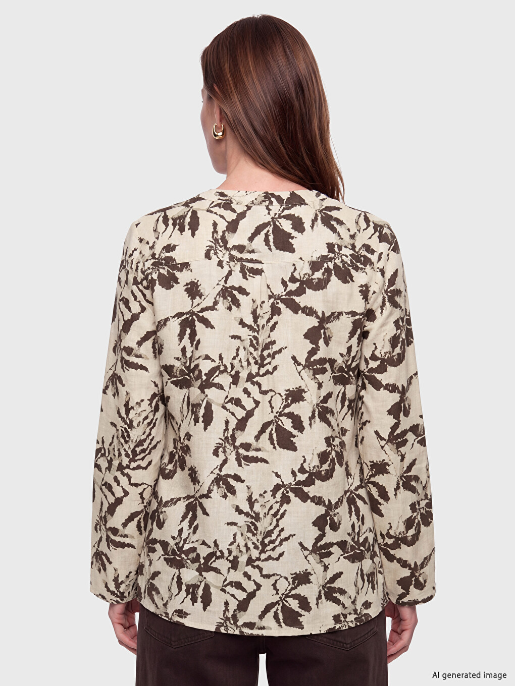 Notch Neck Floral Blouse-3