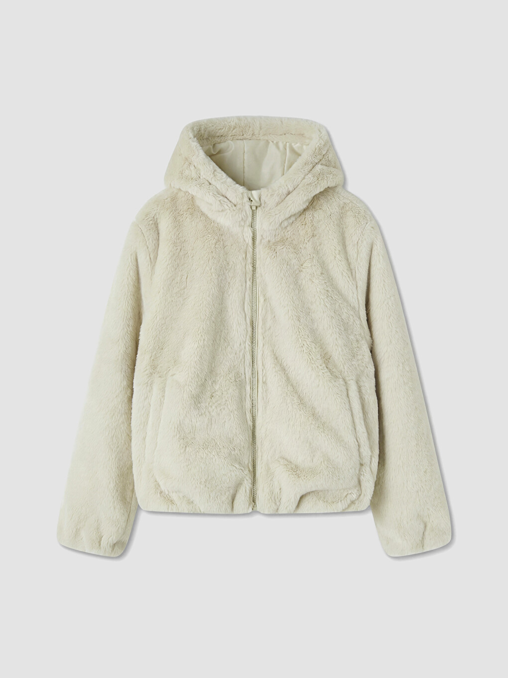 Hooded Girls' Plush Coat