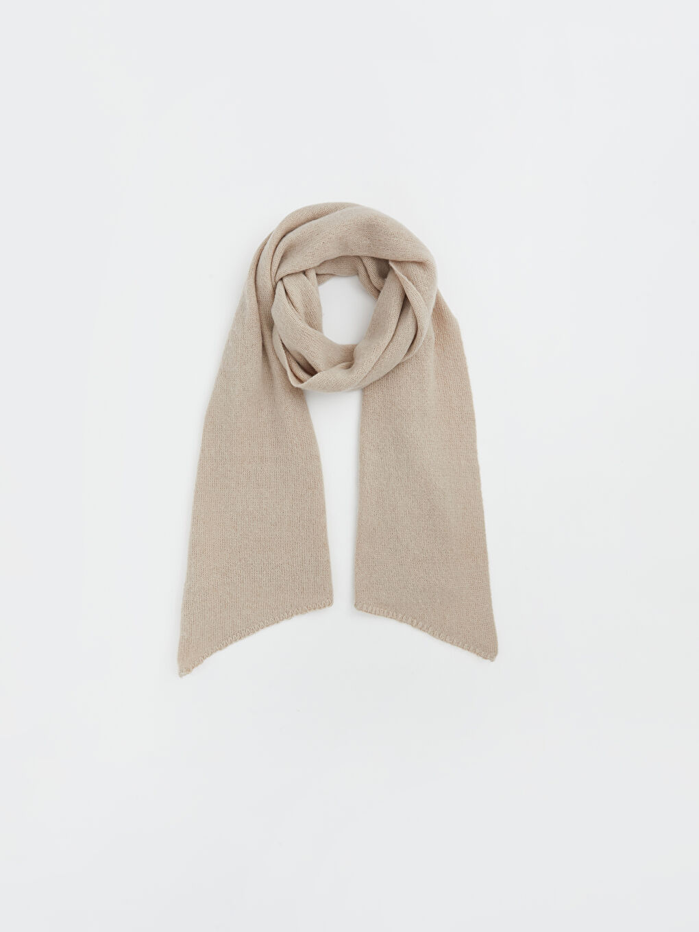 Bej Kadın Triko Atkı