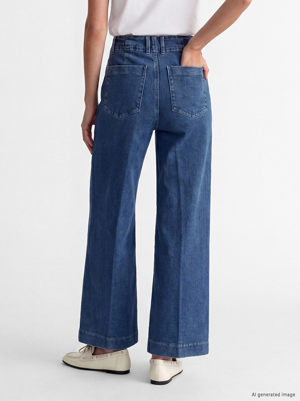 High Waist Wideleg Fit Women's Jeans-2