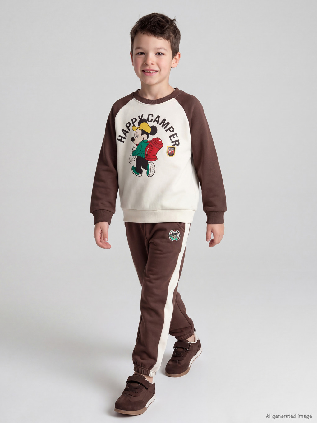  Renk Bloğu Mickey Mouse Baskılı Erkek Çocuk Takım