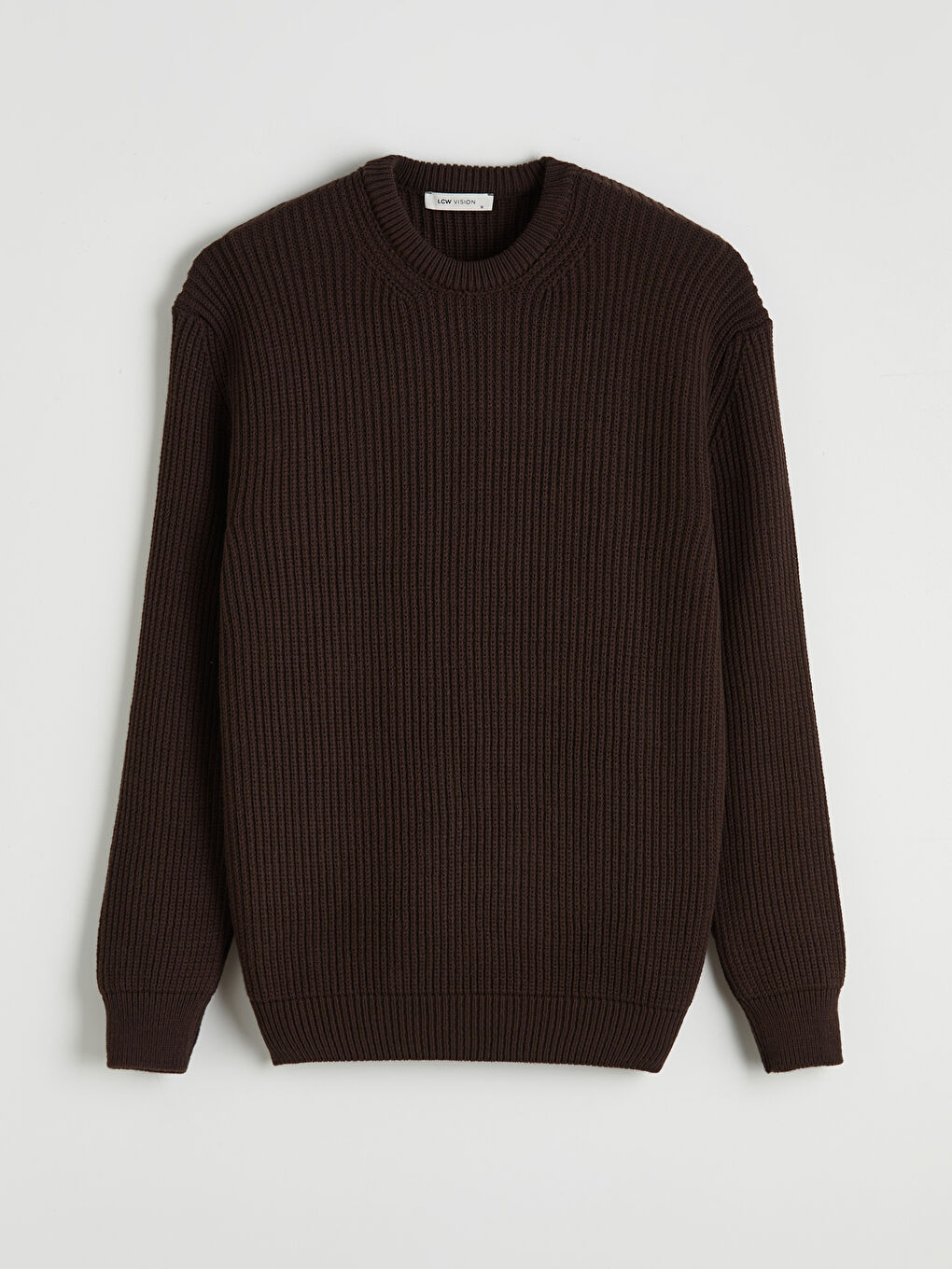 Kahverengi Bisiklet Yaka Erkek Triko Kazak