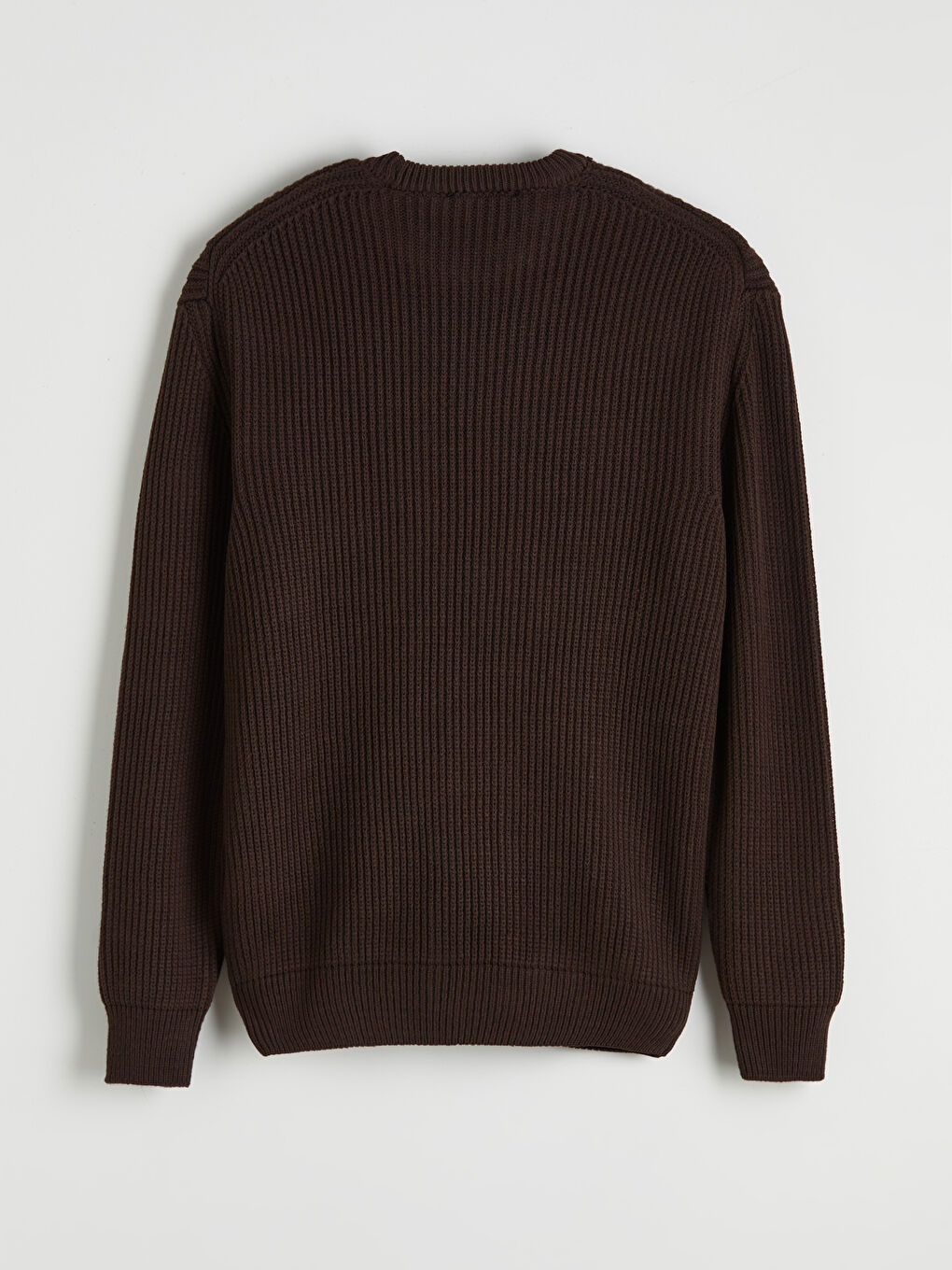 Kahverengi Bisiklet Yaka Erkek Triko Kazak-1