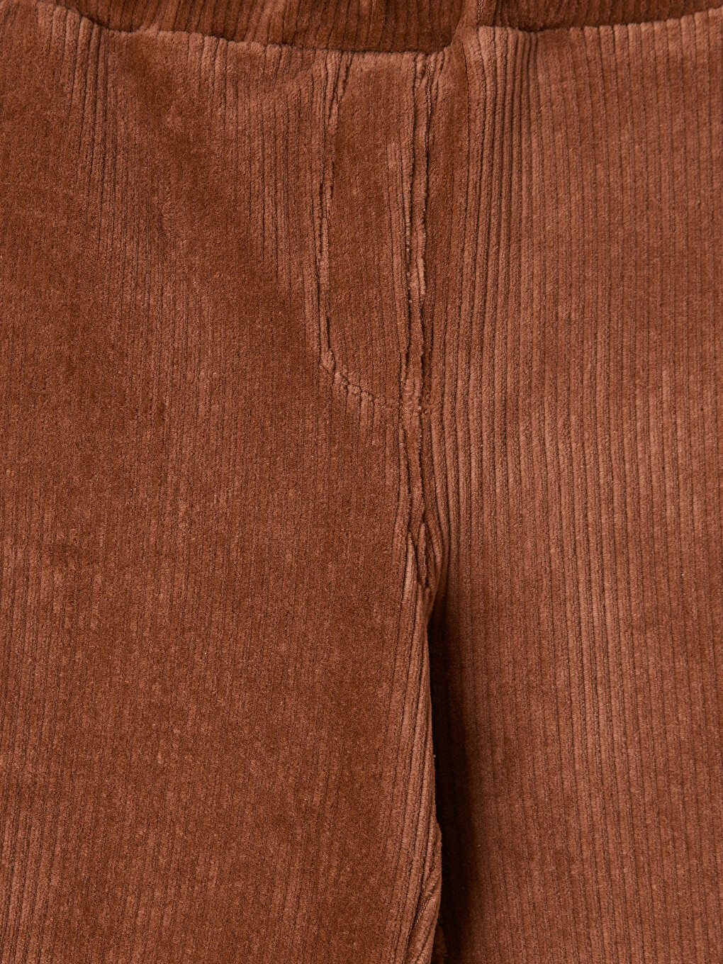 Girls' Elastic Waist Ribbed Velvet Leggings-1