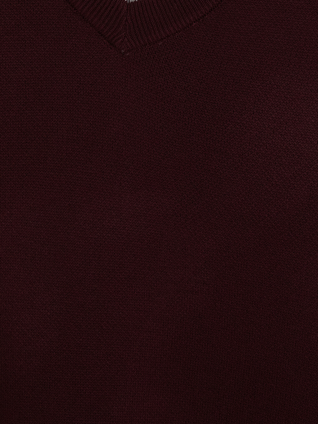 Bordo Regular Fit V Yaka Erkek Triko Yelek-1