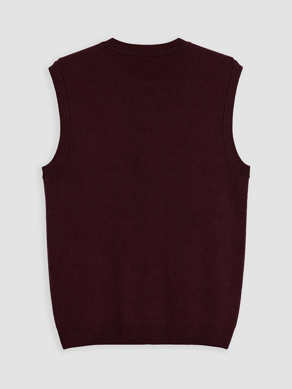 Bordo Regular Fit V Yaka Erkek Triko Yelek-2