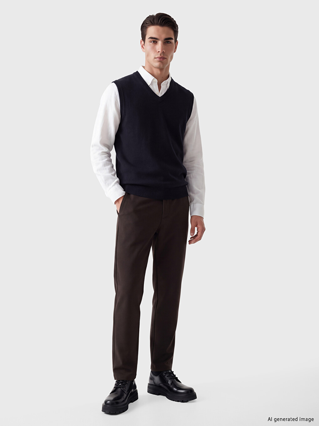 Man Navy Sweater Vest-1