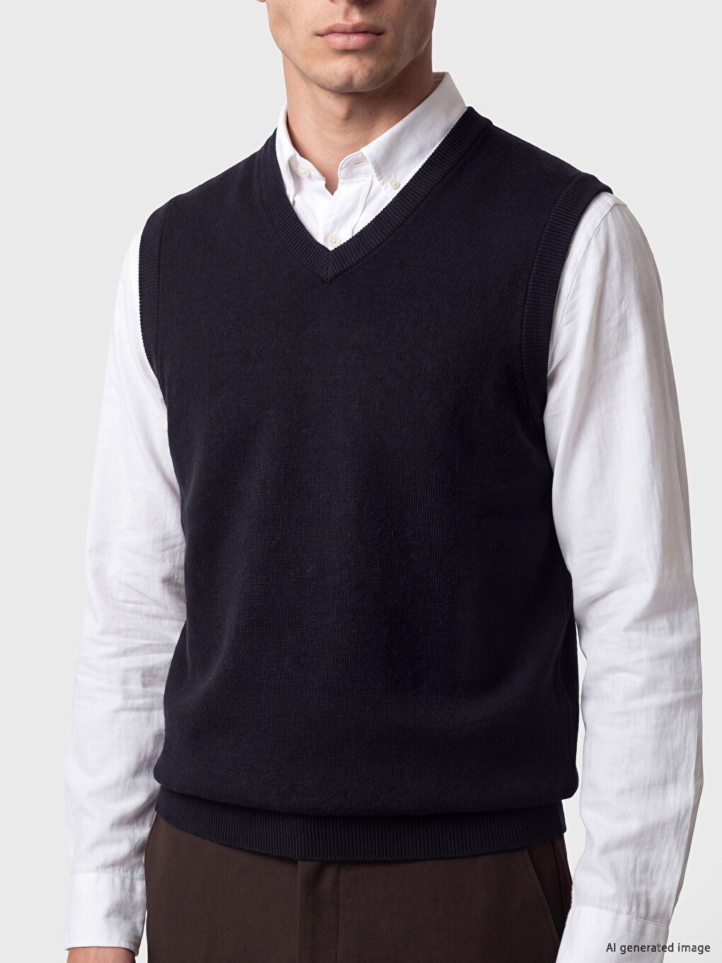 Man Navy Sweater Vest-2
