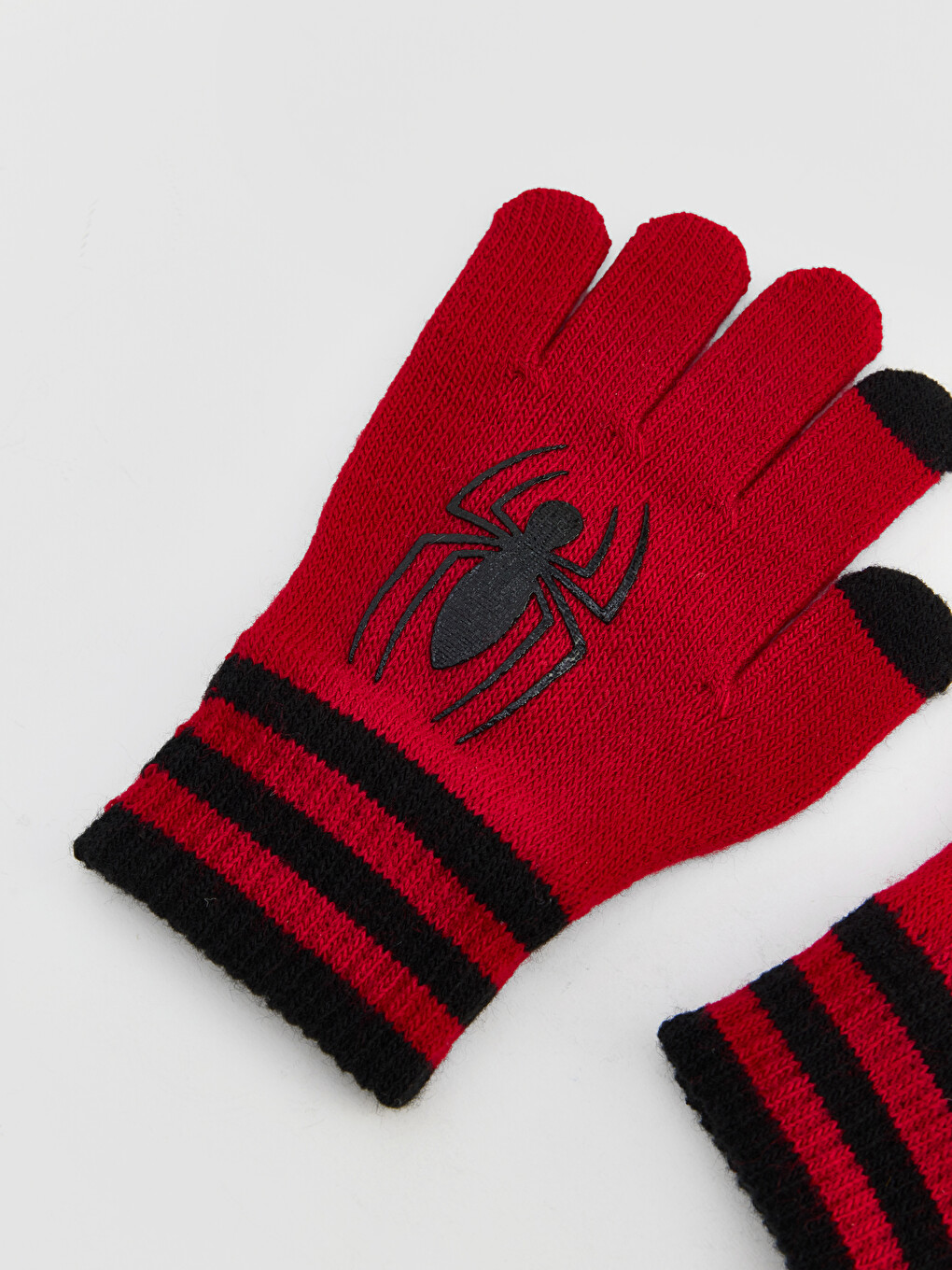 Kırmızı Spider-man Baskılı Erkek Çocuk Triko Eldiven-2
