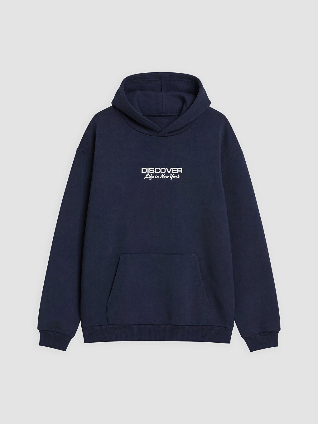 Lacivert Kapüşonlu Baskılı Erkek Çocuk Sweatshirt
