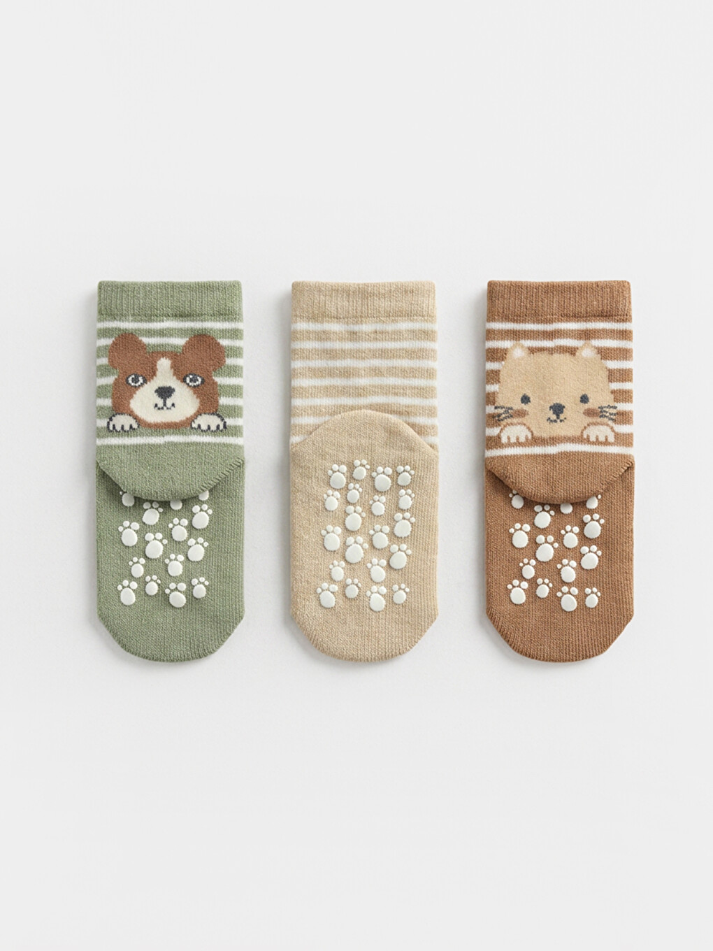 Animal Figured And Striped Baby Boys' Ankle Socks 3-piece
