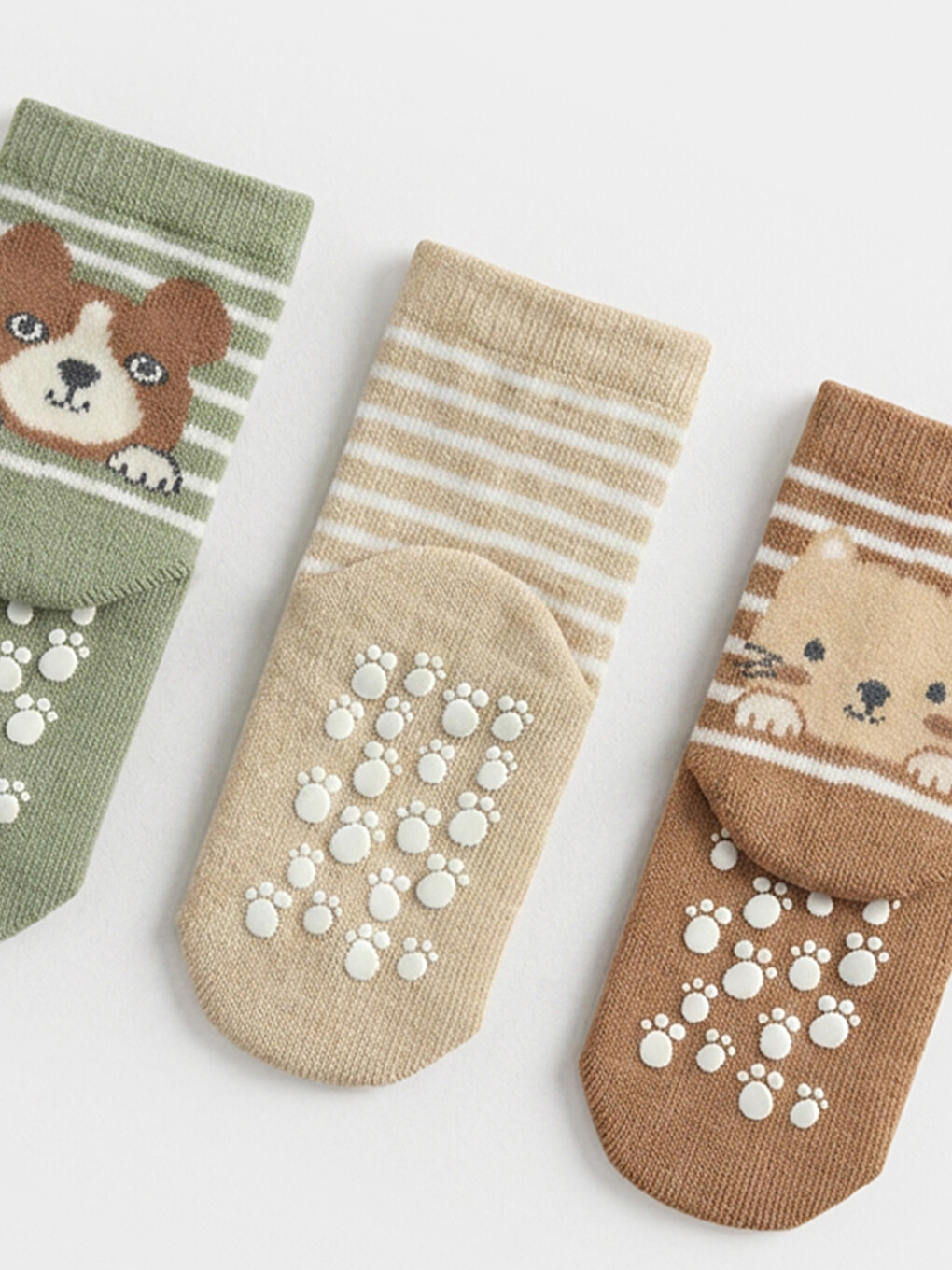 Animal Figured And Striped Baby Boys' Ankle Socks 3-piece-1