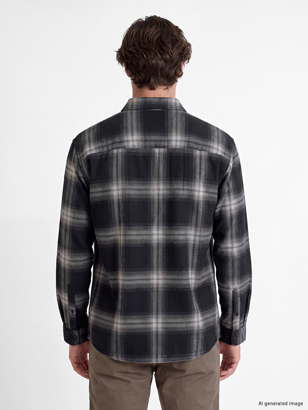 Regular Fit Plaid Twill Men's Shirt-3
