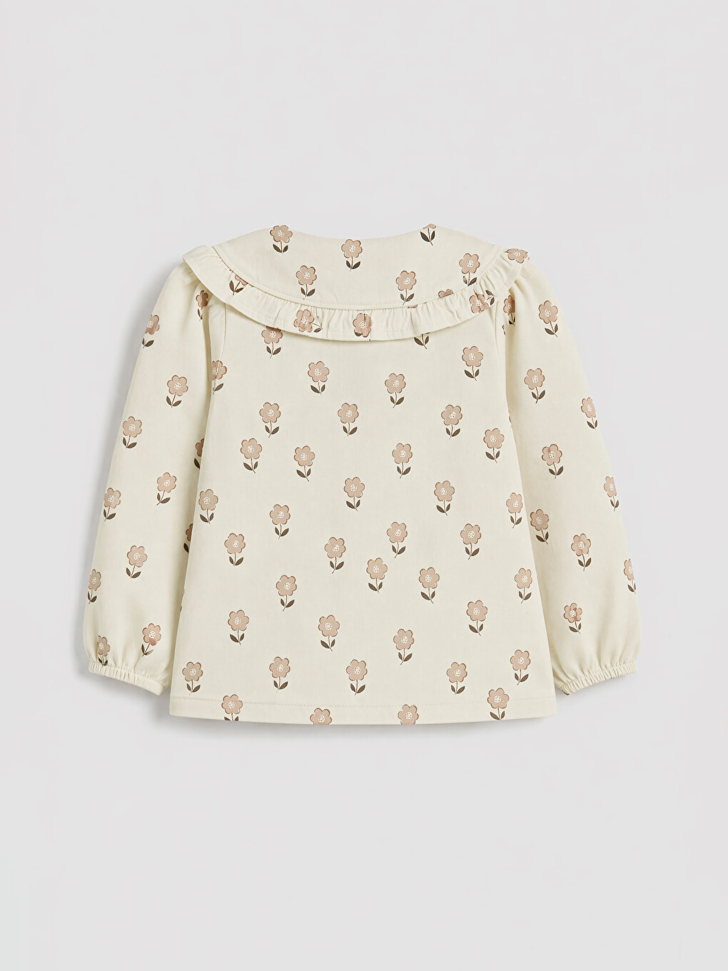 Floral Patterned Peter Pan Collar Baby Girls' Shirt-1
