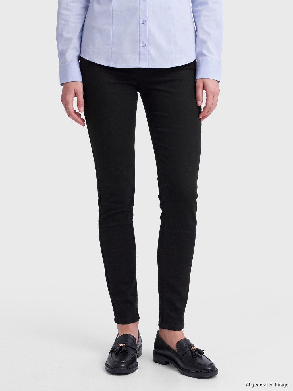 Siyah Yüksek Bel Süper Skinny Fit Kadın Jean Pantolon-1