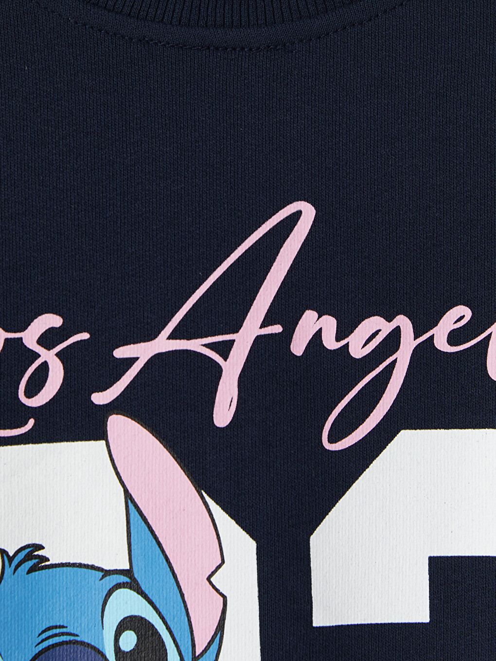 Lacivert Stitch Baskılı Kız Çocuk Sweatshirt-1