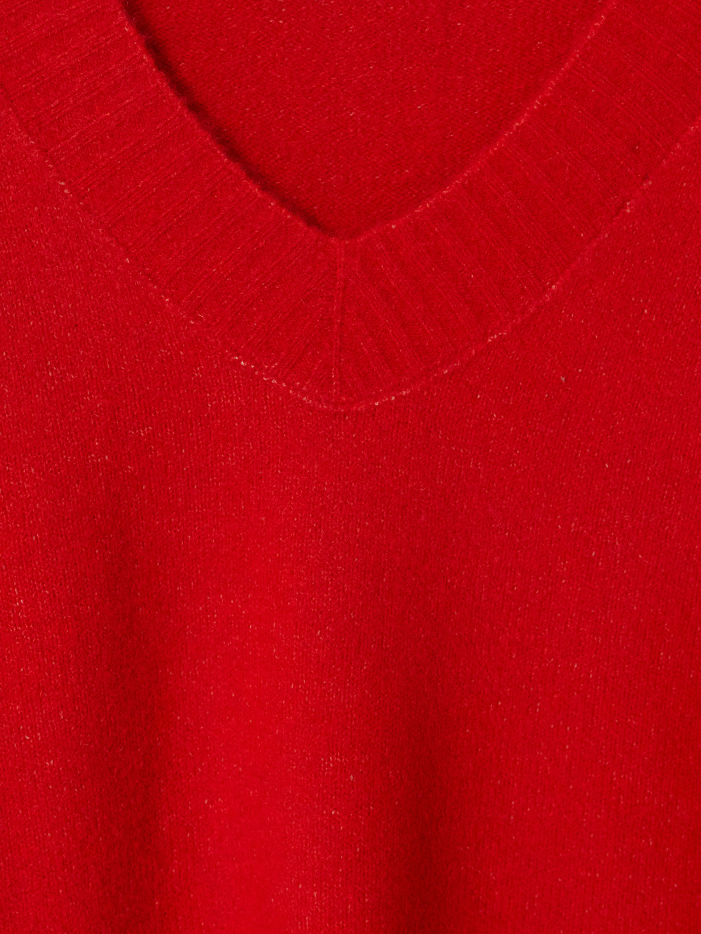 V Yaka Oversize Kadın Triko Kazak-5