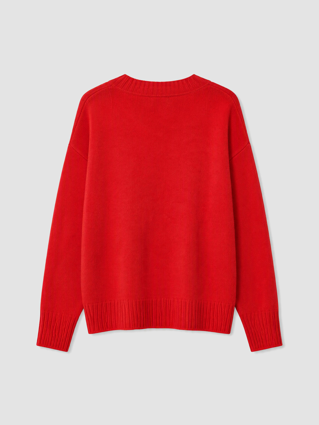 V Yaka Oversize Kadın Triko Kazak-6