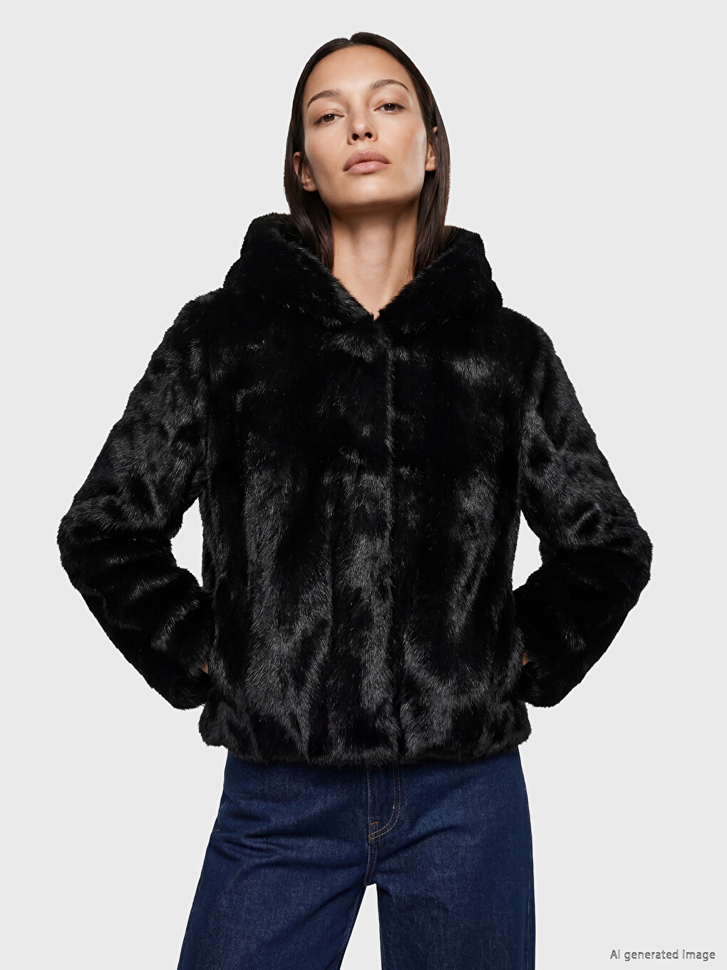 Hooded Plush Women's Coat