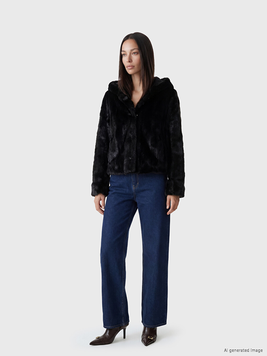 Hooded Plush Women's Coat-1