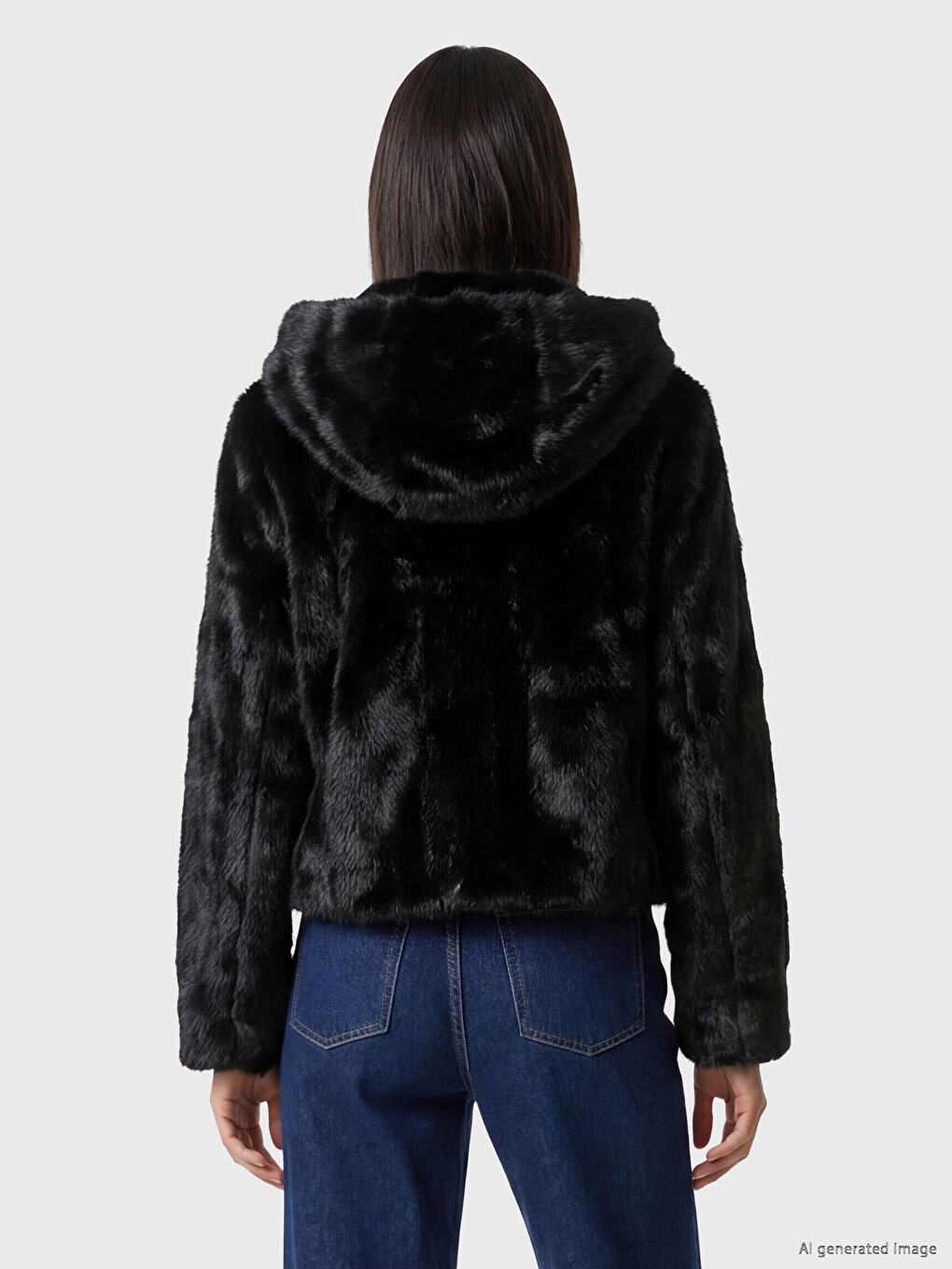 Hooded Plush Women's Coat-3