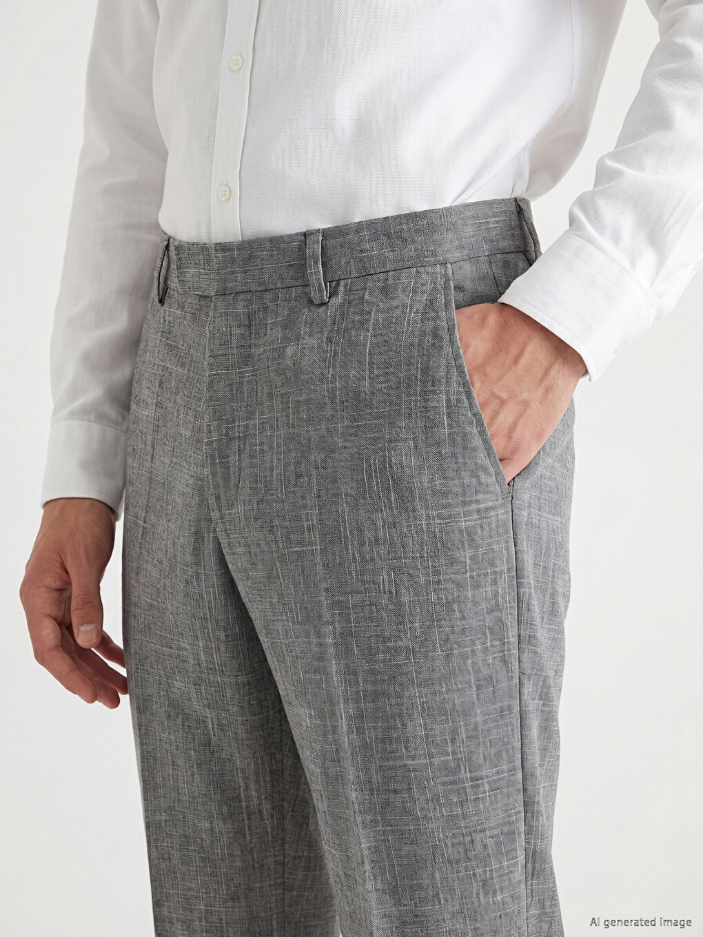 Pantaloni Texturați Plisați Standard Fit Bărbați-2
