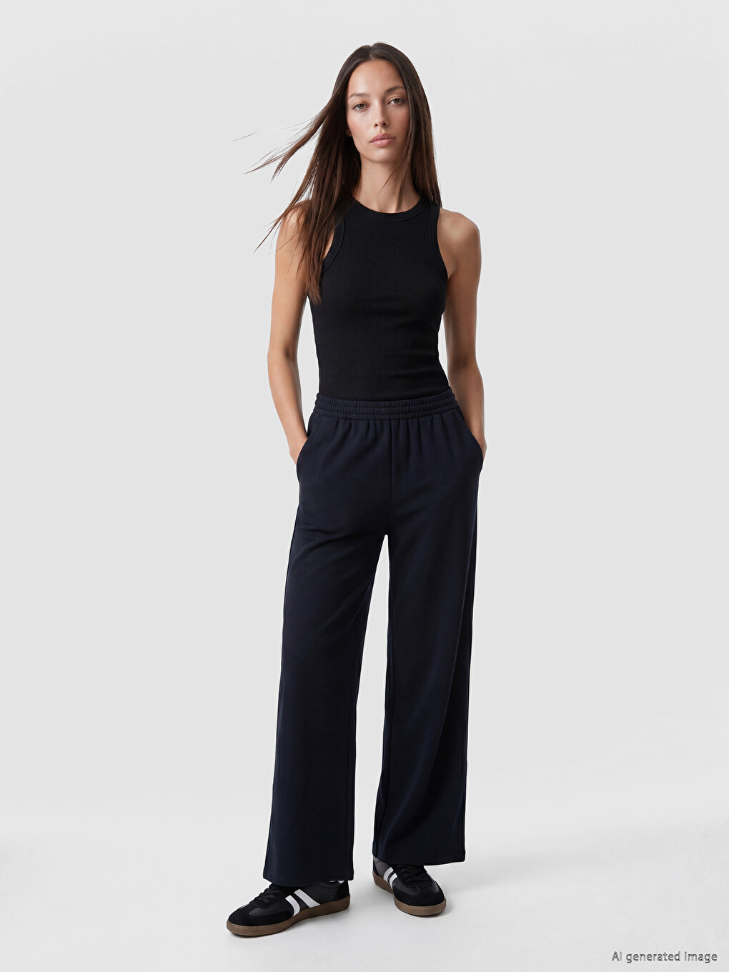 Pantalon De Survêtement Femme À Taille Élastiquée