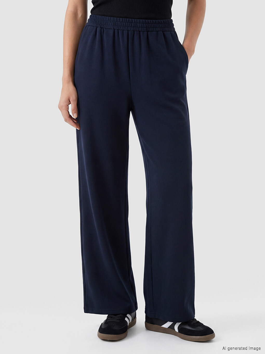 Pantalon De Survêtement Femme À Taille Élastiquée-1