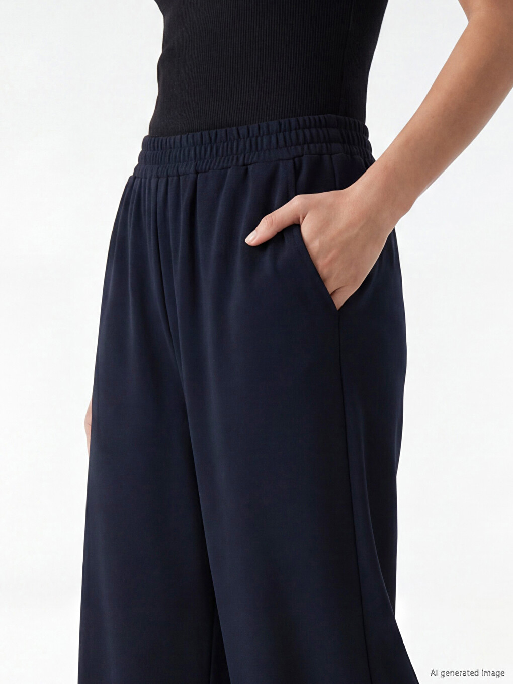Pantalon De Survêtement Femme À Taille Élastiquée-2