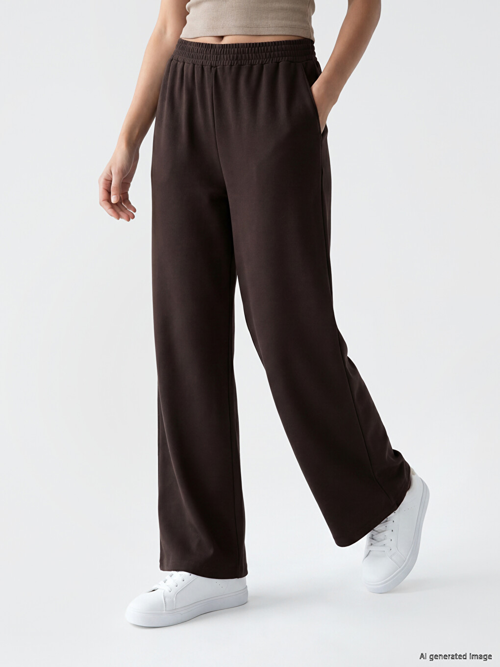Pantalon De Survêtement Femme À Taille Élastiquée-1
