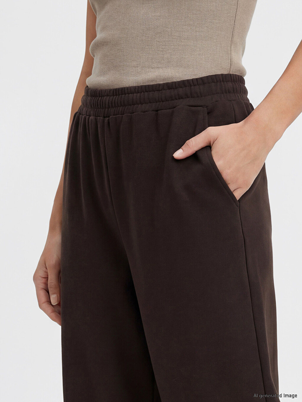Pantalon De Survêtement Femme À Taille Élastiquée-2