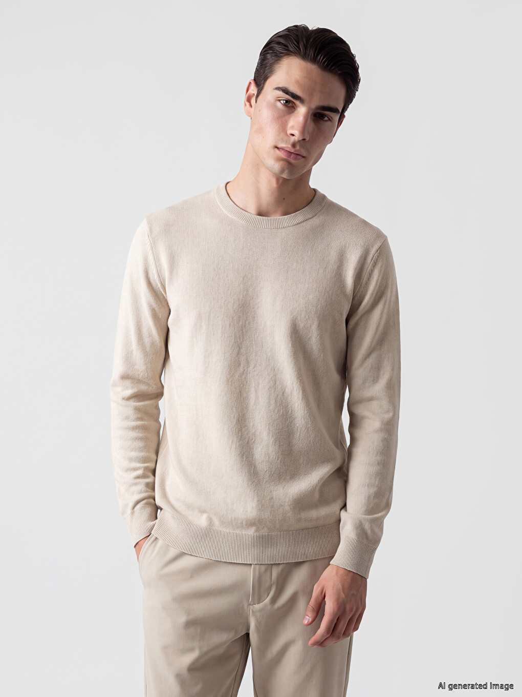 Man Beige Sweater