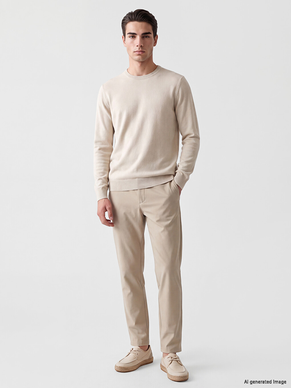 Man Beige Sweater-1