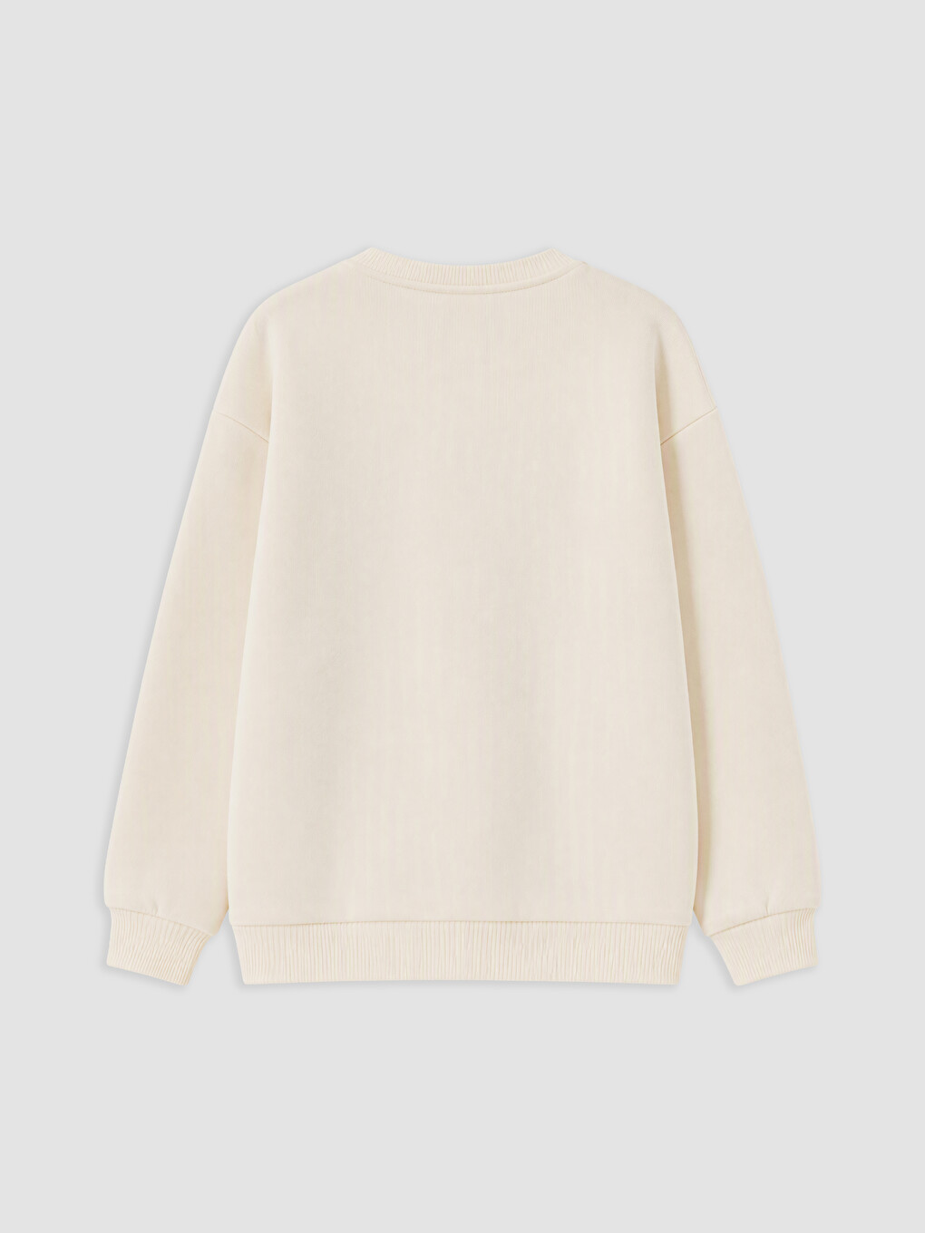 Ekru Baskılı Kız Çocuk Kalın Sweatshirt-2