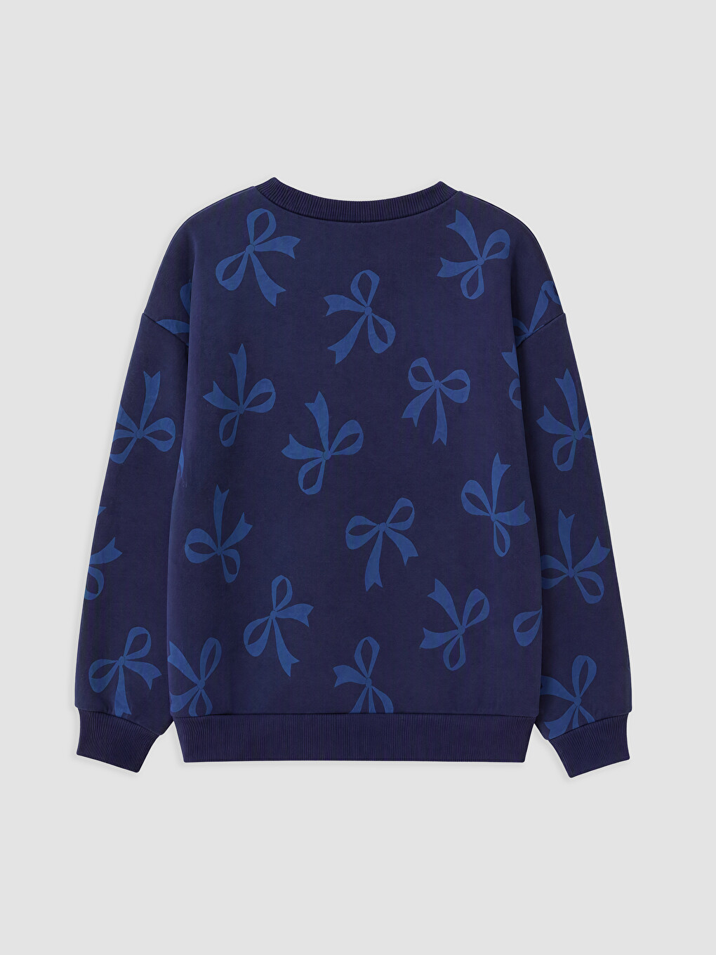Ekru Baskılı Kız Çocuk Kalın Sweatshirt-4