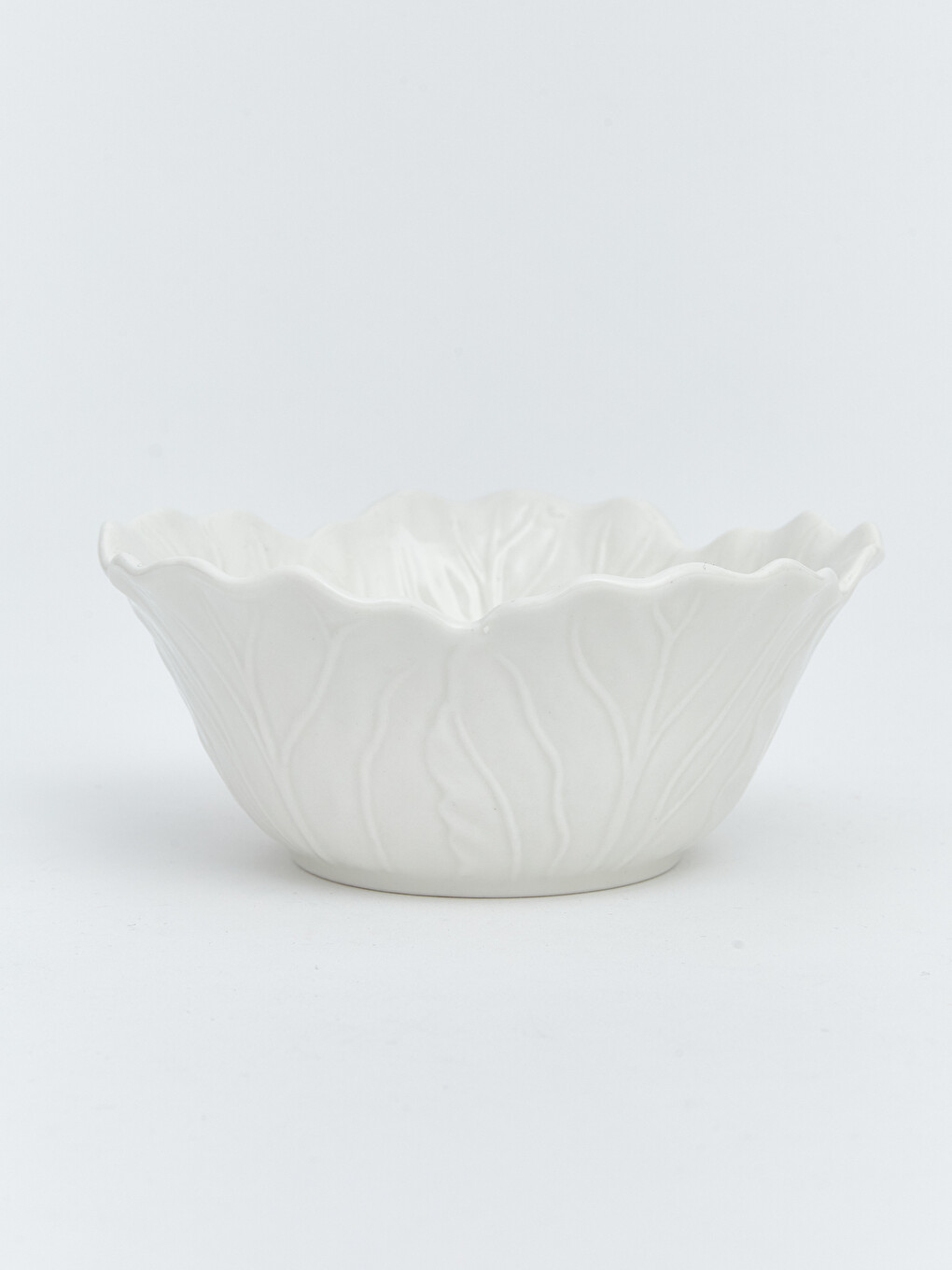 Leaf Shaped Embossed Patterned Ceramic Bowl-2