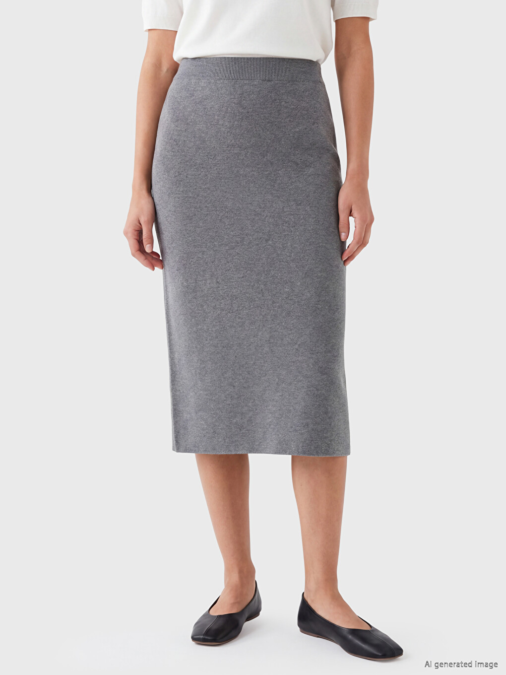 Elastic Waist Knitwear Skirt-1