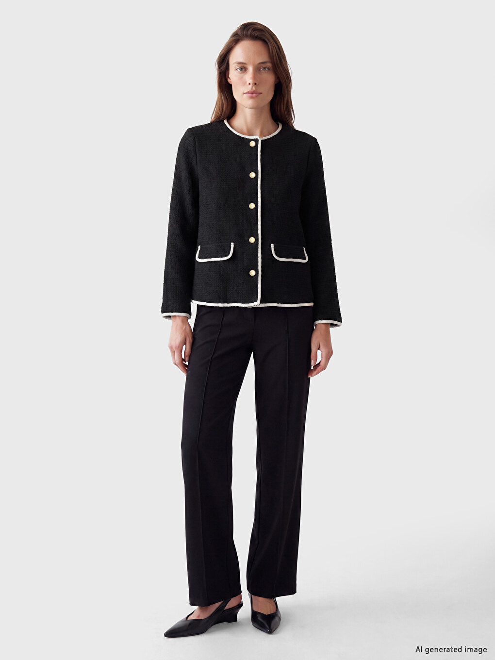 Crew Neck Women's Cardigan-1