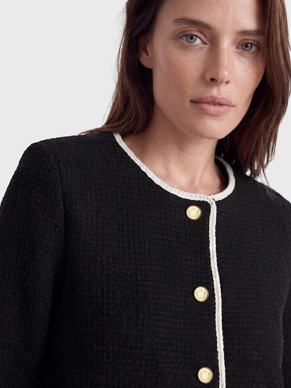 Crew Neck Women's Cardigan-2